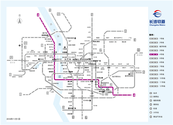 长沙地铁4号线线路图最新动态